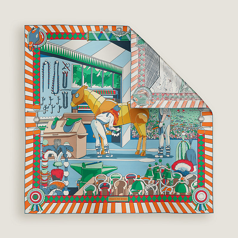 Pony Pit Stop double face scarf 90 | Hermès Czech Republic